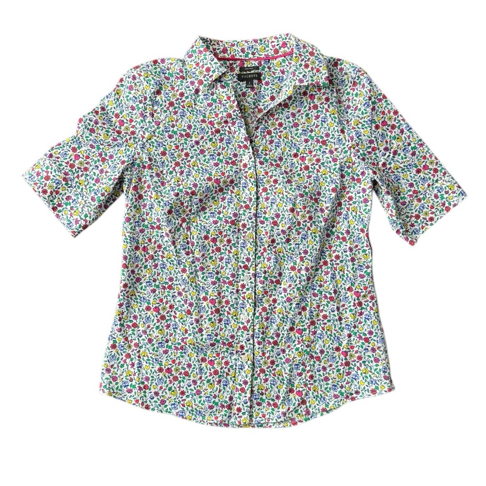 Talbots Multi-Color Floral Button-Down Shirt - Picture 5 of 11